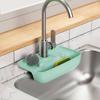 Silicone Dish Cloth Sponge Holder Adjustable Faucet Caddy Organizer Reusable Sink Drain Rack for Kitchen Bathroom Storage Access