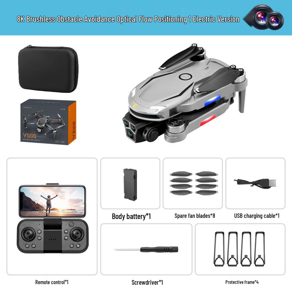 V888 Drone: 8K HD Aerial Photography with 3 Cameras, Long Battery Life, and Brushless Motor Remote Control.