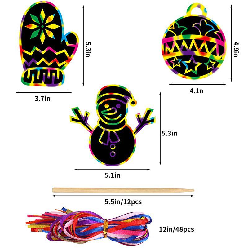 Cross-Border Christmas DIY Scratch Art Bookmarks for Kids - Holiday Gifts and Decorations