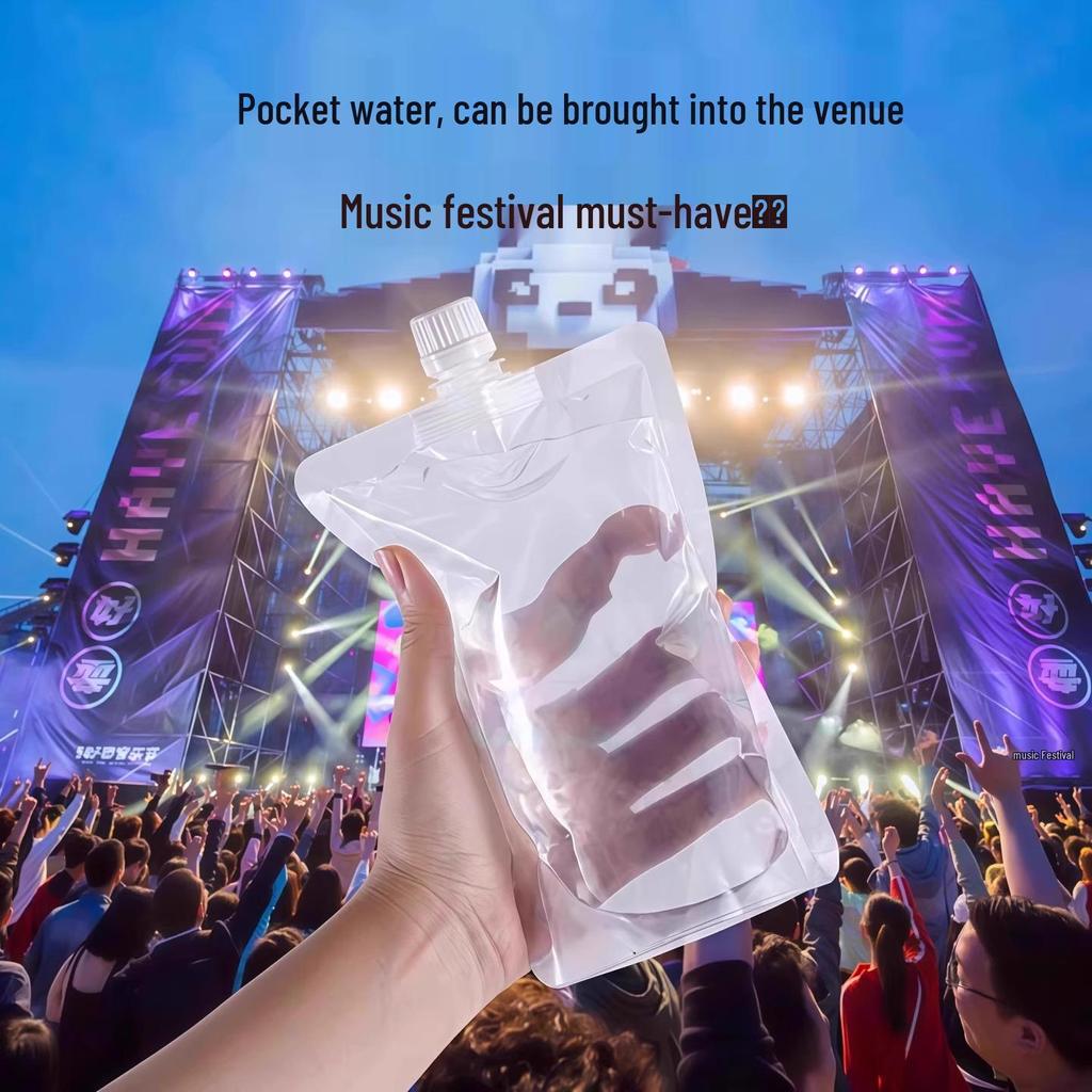 Przenośny miękki worek na wodę na festiwal muzyczny - spożywczy, duża pojemność, ustnik easy-flow do picia