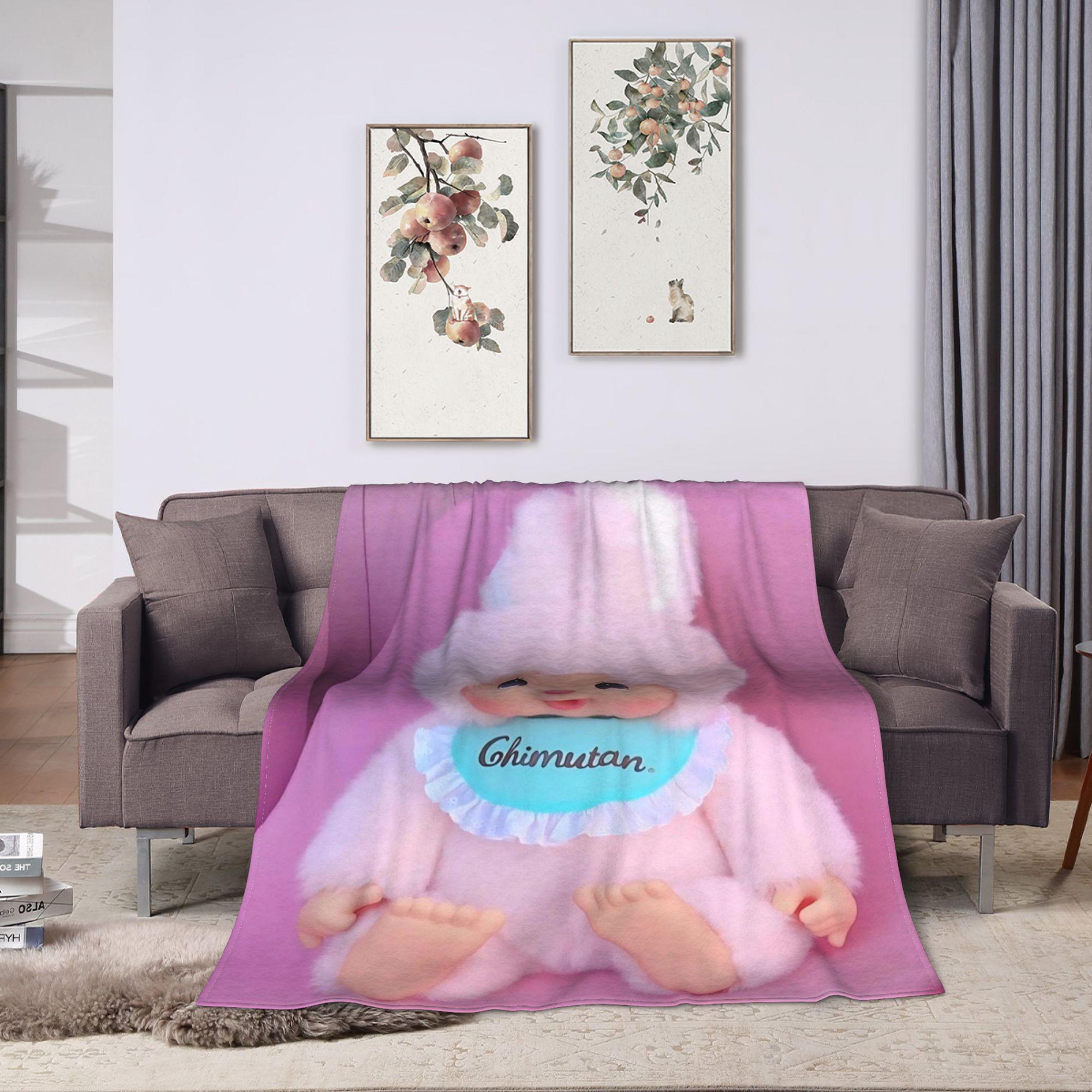 

Cute Monchhichis Blanket Coral Fleece Plush Autumn/Winter Breathable Ultra-Soft Throw Blanket for Bedding Travel Bedspreads 80x60in