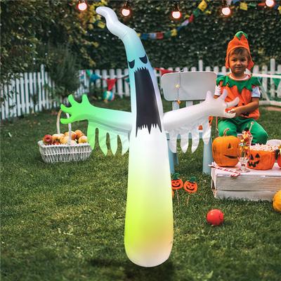 Halloween Uppblåsbara Utomhus Halloween Blås Upp Gårdsdekorationer med Inbyggda LED-lampor för Inomhus Utomhus Fest Trädgård Gräsmatta Rea (Spöke)