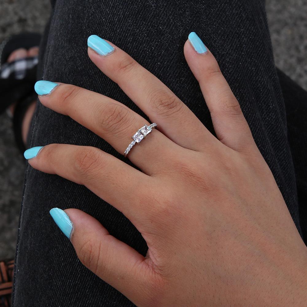 

Новое кольцо с цирконом и бриллиантом, простое кольцо, модное кольцо для пары