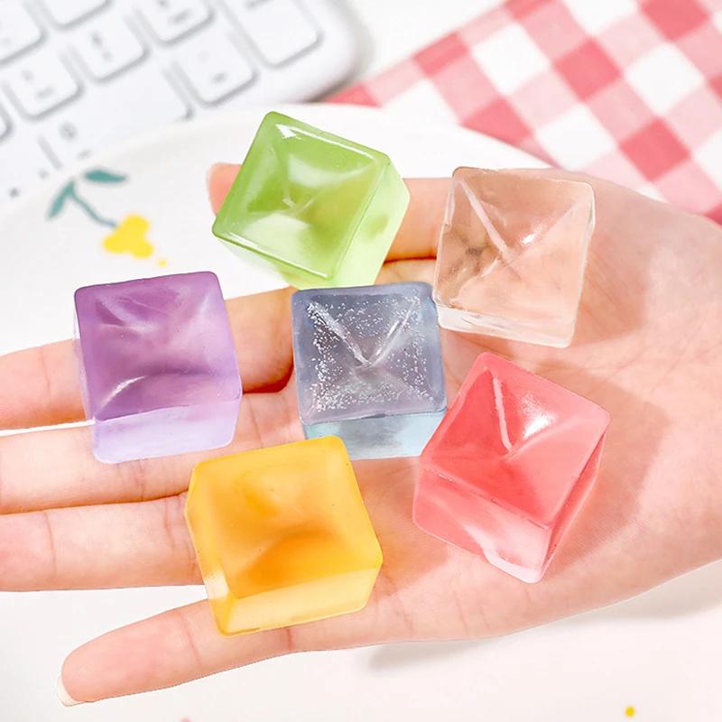 10pcs Ice Block Pinching Plush Toy Square Soft Mud Pressure Ball Squeezing Toy Pressure Relieving Sensory Toy Children Adult