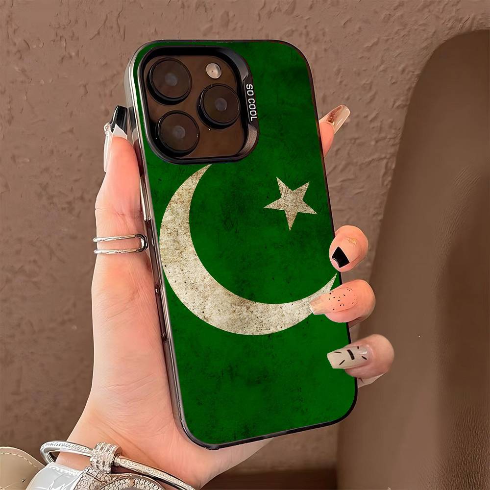Pakistan phone case for iPhone 17 17Air 16 15 14 13 12 11 Pro Max Plus Colorful Silver