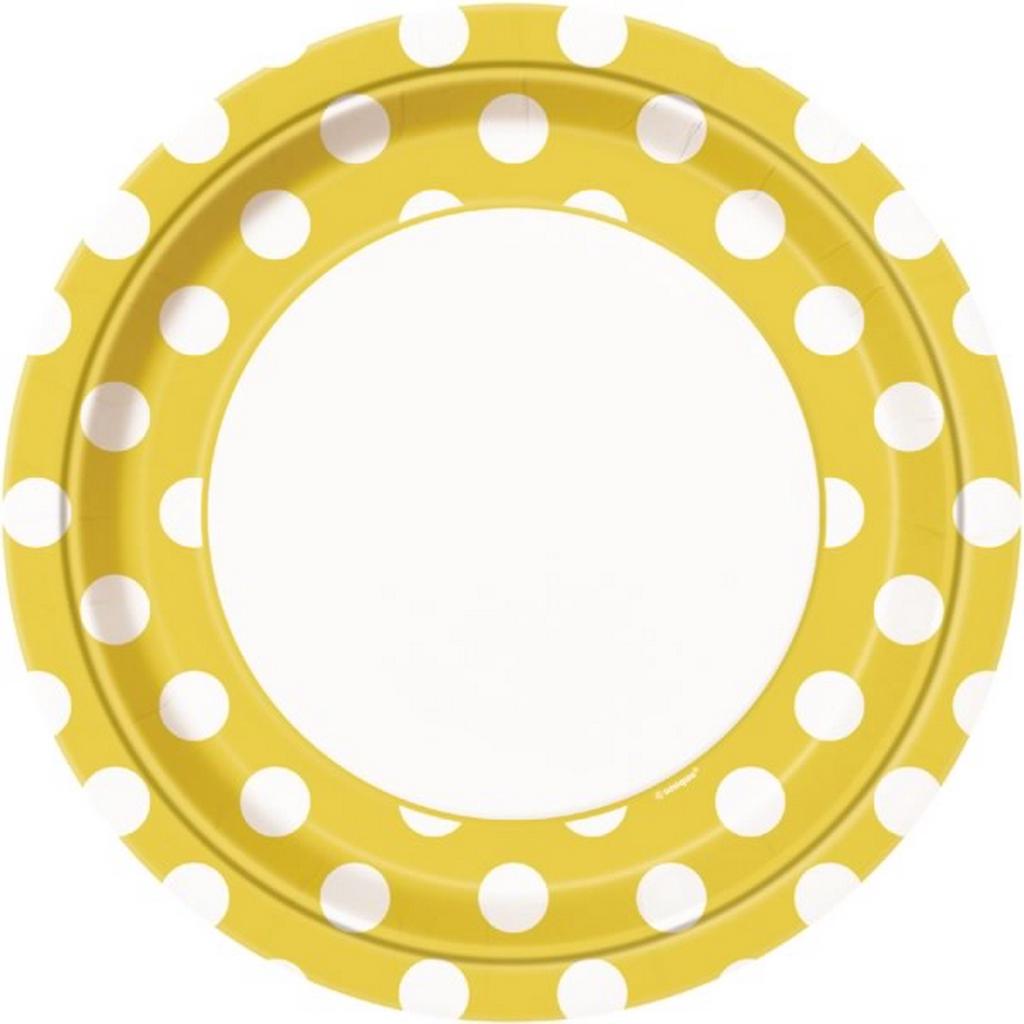 Unique Party Polka Dot Paper Plates (Pack Of 8)