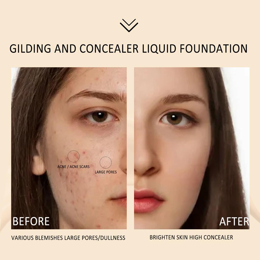 EELHOE Foundation Brightening Skin Nude Concealer Natural Setting Moisturizing Pore-Covering Liquid