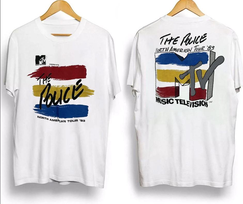 1983 MTV The Police North American Tour T Shirt All Size XXL