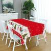 Christmas Red with Christmas Tree Rectangle Tablecloth Holiday Party Decor Waterproof Tablecloth for Table Christmas Decorations