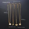 4Pcs/Set Shiny Shell Starfish Conch Flower Necklaces for Women Simple Imitation Pearl Gold Color Pendant Necklace Female Jewelry