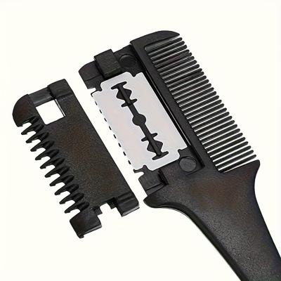 1 Professioneller 2-in-1 Rasier- und Haarstyling-Kamm - Vorgeladene Klingen, Ergonomischer Schwarzer Griff, ABS- und Edelstahlmaterialien, Sulfatfreie Formel