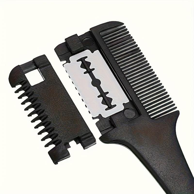1 Professional 2-in-1 Shaving and Hair Styling Comb - Preloaded Blades, Ergonomic Black Handle, ABS & Stainless Steel Materials, Sulfate Free Formula