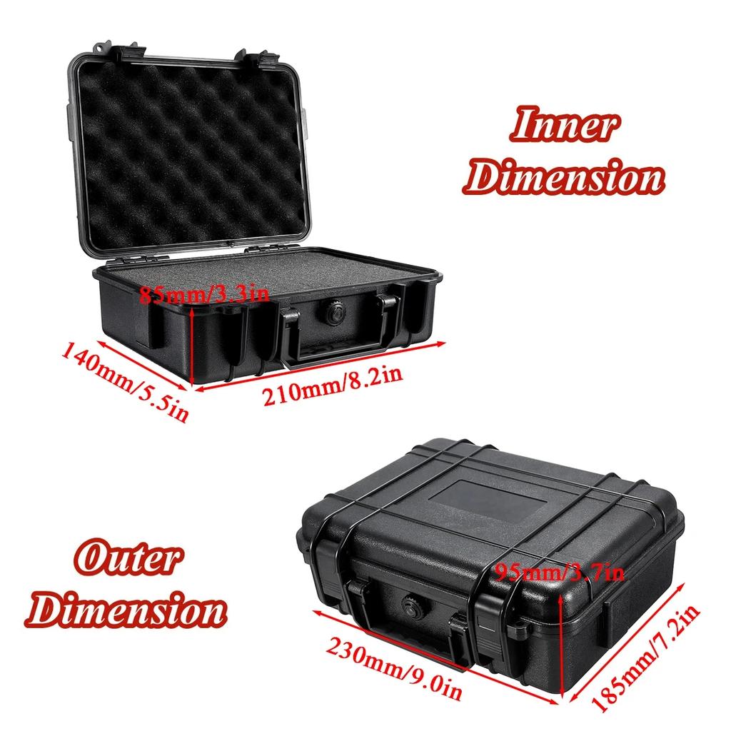 9 Sizes Tool Box ABS Plastic Hard Carry Case Safety Equipment Instrument Case Portable Tool Box Impact Resistant Tool Case Foam