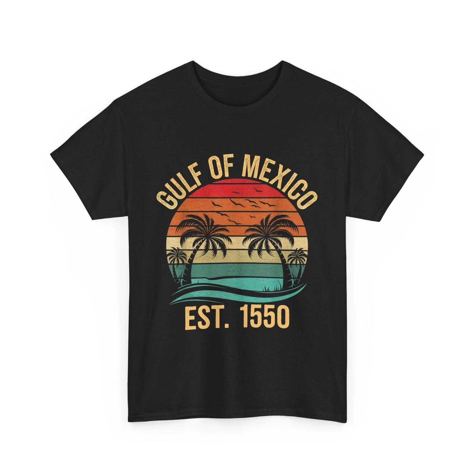 Gulf of Mexico T-shirt, Gulf of Mexico Est 1550 Beach Palm Trees Sunset Shirt 3XL