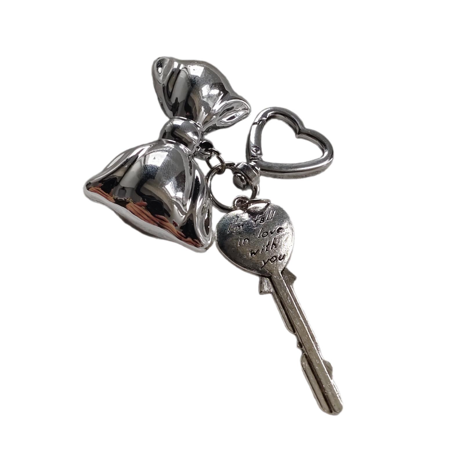 

Элегантный серебряный металлический бант брелок изысканный сплав бант брелок шарм модные брелки аксессуар для сумки ключ T2