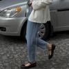 Retro High Waisted Straight Leg Jeans Made Of Pure Cotton For Women