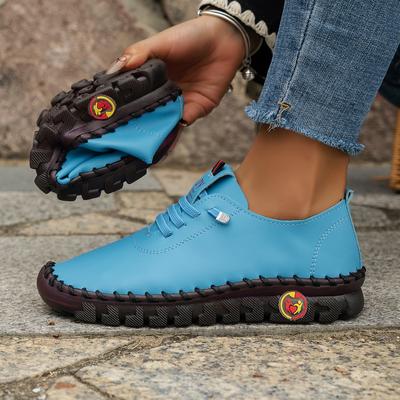 Zapatillas De Deporte Casuales De Color Sólido para Mujer, Zapatillas De Deporte Suaves Y Transpirables Antideslizantes con Cordones, Zapatos Cómodos Y Versátiles para El Día A Día