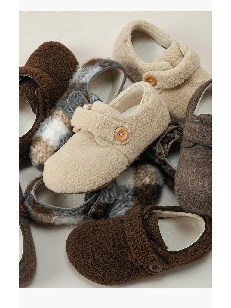 Sapatos de Lã Femininos com Estampa de Leopardo e Forro de Lã - Quentinhos para Outono/Inverno com Velcro, Sola que Aumenta a Altura e Interior Peludo