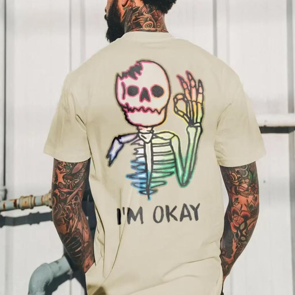 2024 Men's Clothing Soft Shirts Top Quick Dry Material Hipster Personalized T-shirts Summer Weird Pattern Printed Short Sleeve