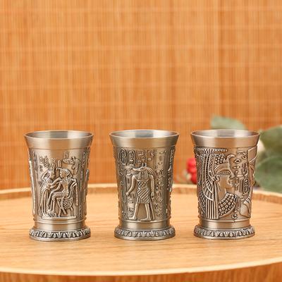 Metal Retro Egyptian Wine Glasses Creative Liquor Household Trumpet Personality Shot Cocktail Mug