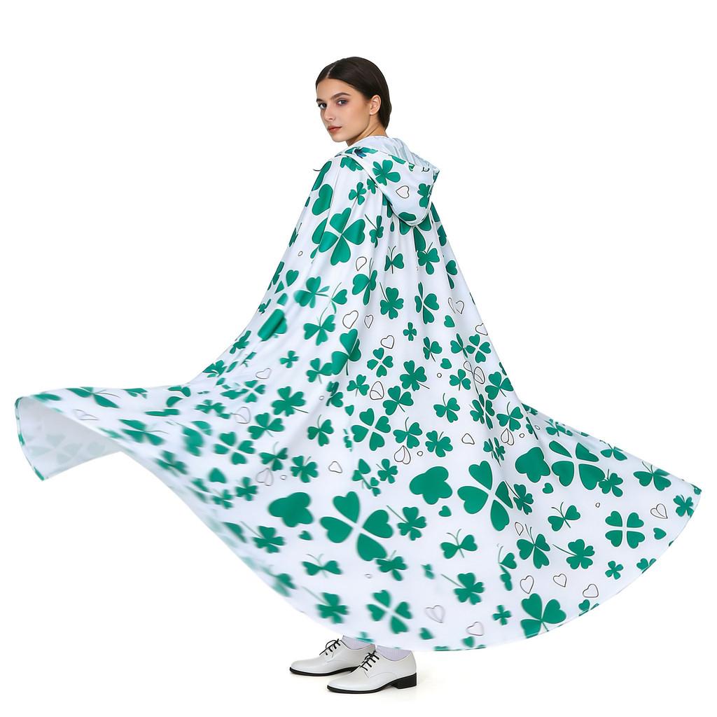 Irish Saint Patrick Festival Costume Cloak With Polyester Material For Adult Party Celebrations