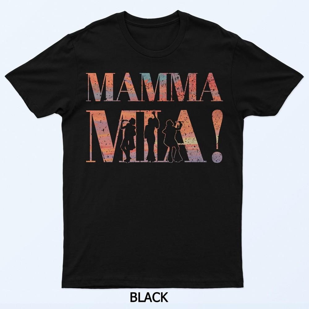 Mamma Mia Retro Disco Dancing Silhouette 70s Vibes T-Shirt