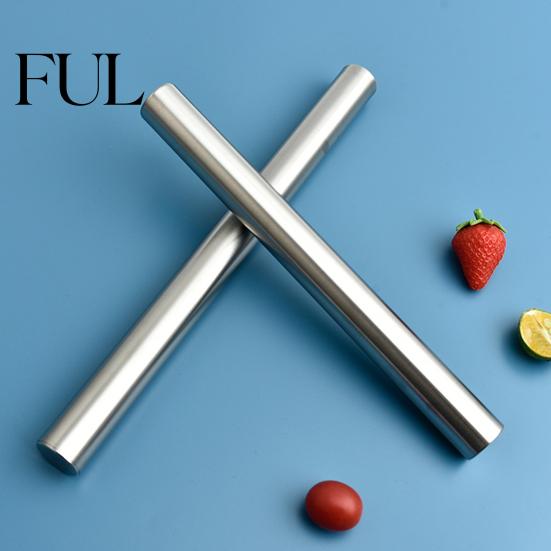 Rolling Pin Dough Reusable Food Grade Not Sticky Polished Long-lasting Labor-saving Stainless Steel Smooth Surface Making Kitchen for Roller