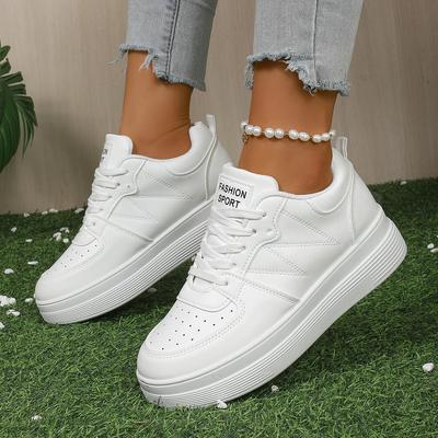 Scarpe Vulcanizzate da Donna Piatti Classici Sportivi con Lacci Scarpe da Skateboard da Tavola da Passeggio Bianche Scarpe da Corsa da Donna