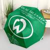 Werder Bremen LOGO Print Automatic Umbrella, 8 Rib Iron Frame, Plastic Handle, Suitable for Outdoor Travel &Daily , Ideal Gift