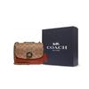 Coach Madison 16 Camellia Turnlock Signature Logo Color Block Small Leather Shoulder Bag Women Shoulder Bag Brown Multicolor C0829-B4NQ4