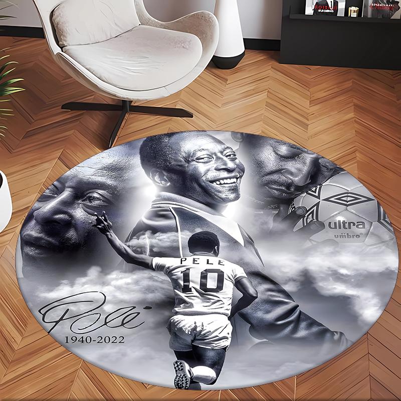 Pele (1) Round Office Rug Decorative Floor Rug for Office Bedroom Living Room and Home Space
