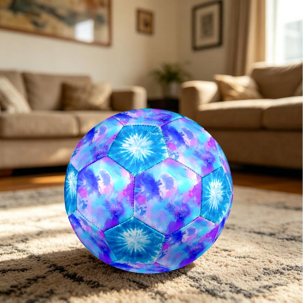 1PC Abstract Watercolor Flow Blue Tiedye Soccer Ball Size 5 Football Machine Sewn Indoor/Outdoor Universal Football Gift W139
