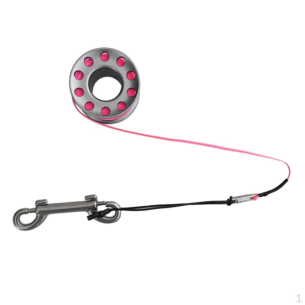 Scuba Diving Finger Reel Guide Spool 15m Line Dual Ended Snap - Gray