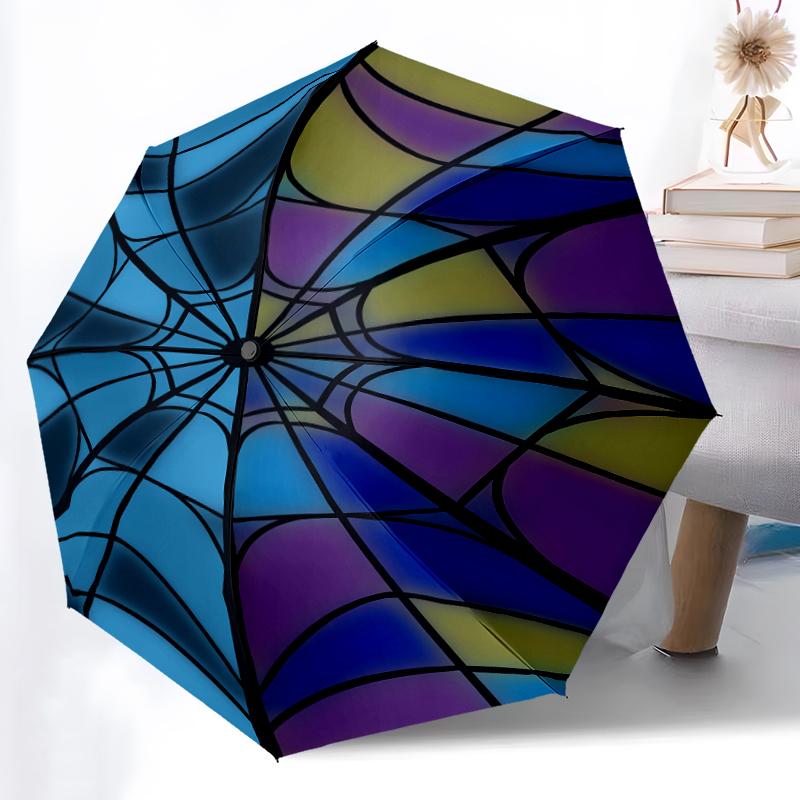 

1pc Sturdy 8-Bone Auto Umbrella, Black Wednesday Umbrella, Digital Printed, Foldable Umbrella for On-the-Go Outdoor Use