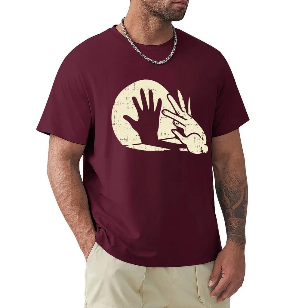 Funny Rabbit Shirt Animal Bunny Lover Shadow Play Pun Gift T-Shirt Slim Fit Tops Shirts Prevailing Cotton Men T Shirt