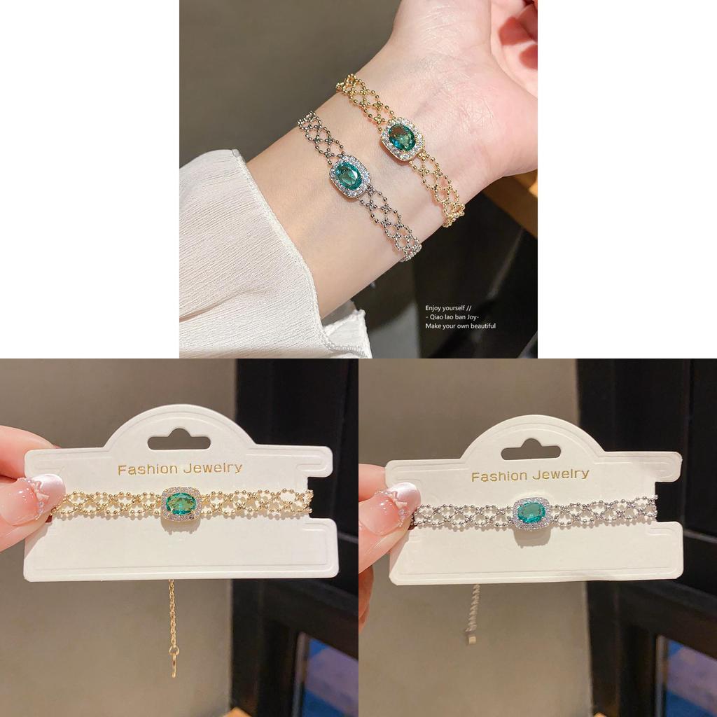 Geometric Zircon Square Fashion Simple Pendant Bracelet With Cubic Zirconia For Women