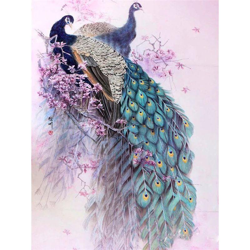 Pătrat cu diamante mozaic păun animal brodare completă broderie cu diamante pictură cu strasuri pentru decorarea casei