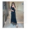 Black Evening Dress Skirt Women's High-end Toasting Clothes Light Luxury Sequins Niche Banquet Host Fishtail Dress