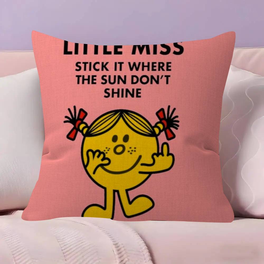 MrMen And LLittle MMiss Cushion  Cushion Cover Pillowcase Upholstery Sofa Throw Pillow Home Decor Pillowcas