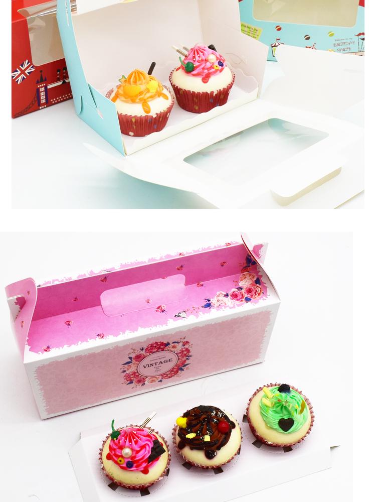 Kraft Paper Cupcake Box with Transparent Window for Mousse, Pudding, Muffins, and Egg Tarts