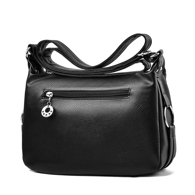 SIRAMO Women's Shoulder Bag, Crossbody, Water-Repellent Oxford Cloth, Lightweight, Multi-Layered Storage, and Large Capacity with Pockets
