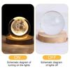 LED Crystal Ball Lamp Milky Way System Crystal Ball Glowing Solar System Crystal Ball with Wooden Base Glass Planet Nightlight