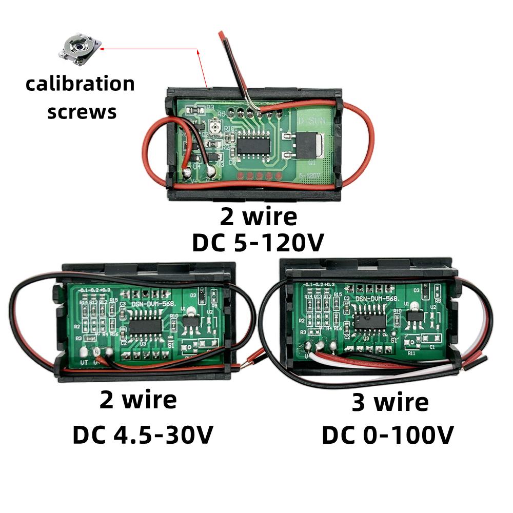 Digital Voltmeter DC 4.5V to 30V Digital Voltmeter Voltage Panel Meter Red/Blue/Green For 6V 12V Electromobile Motorcycle Car