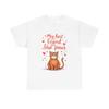 Cat Lover Unisex Heavy Cotton Tee, My Best Friend Has Four Paws Adorable T-Shirt