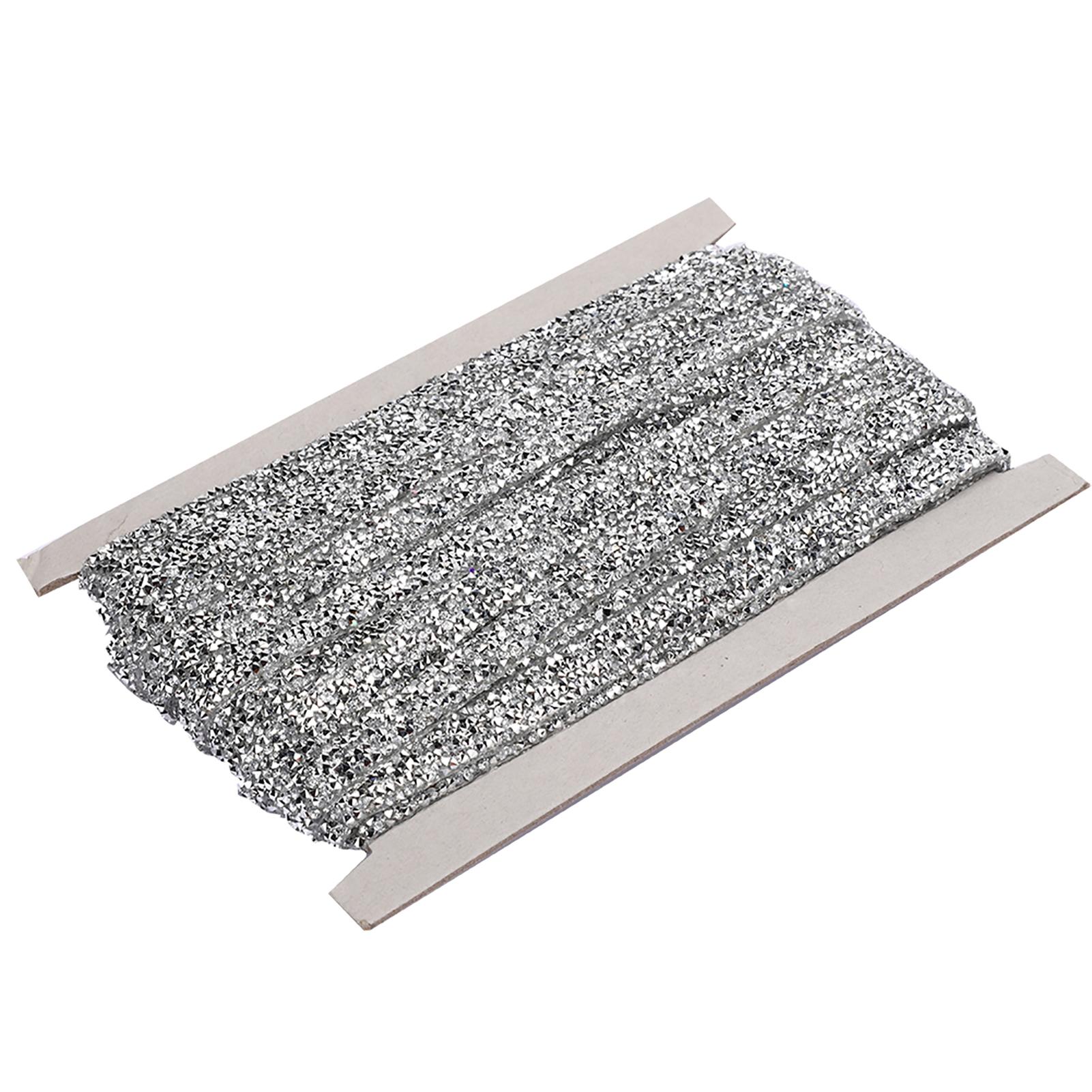 

1см 10 ярдов Серебристое дно Стразовая отделка Одежда Чехол для телефона Декоративный DIY Алмазная наклейка Сетка Аксессуары