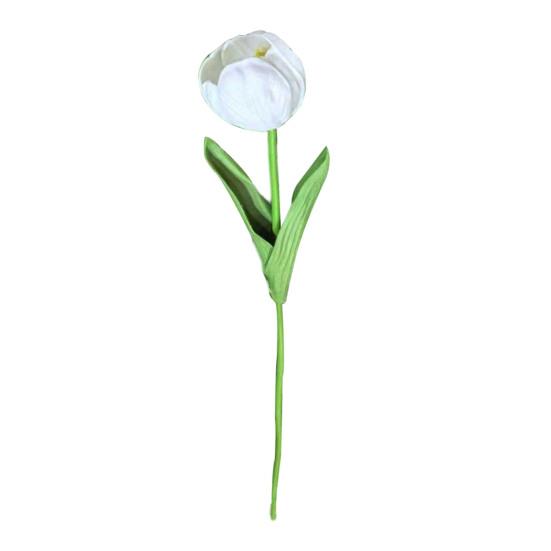 Real Touch Artificial Tulip Flower 13.7" PU Faux Tulips Lifelike Fake Tulip with Long Stem for Wedding Home Table Centerpiece Spring Garden Decor