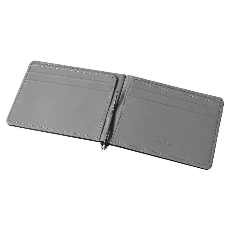 Fashion Men Wallet Short Skin Wallets Purses PU Leather Money Clips Sollid Thin Wallet Men Purse ID Credit Card Cash Holder