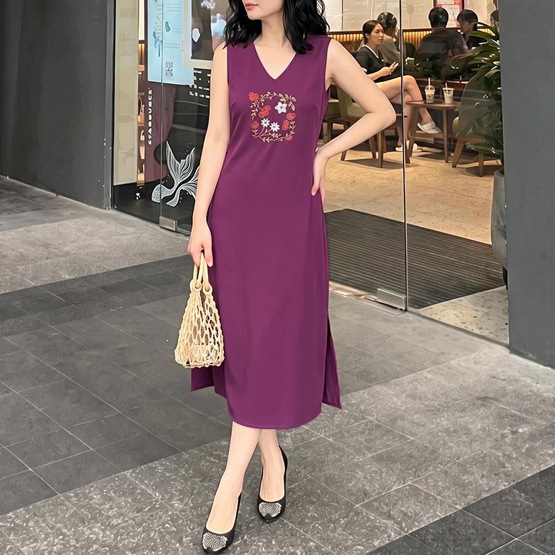 ZANZEA Women Summer Floral Embroidered Casual V-Neck Sleeveless Dress S