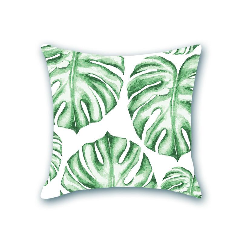 New Plant Print Decorative Imitation Super Soft Pillow Case Nordic Floral Sofa Office Bedside Cushion Cover
