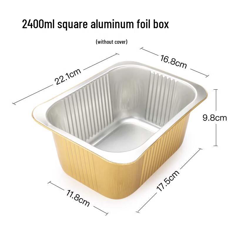Rectangular Disposable Aluminum Foil Food Container
